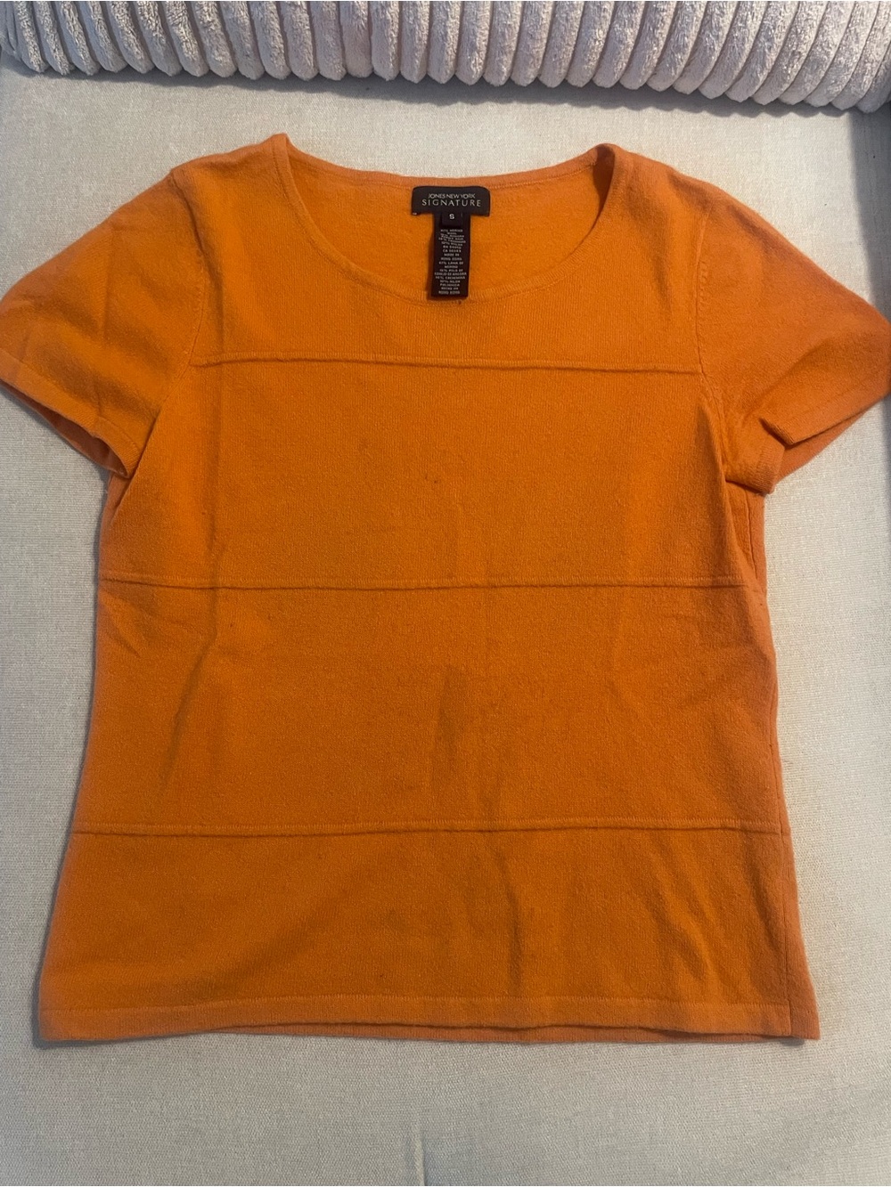 Jones New York Bright Orange Short-Sleeve Knit Tee